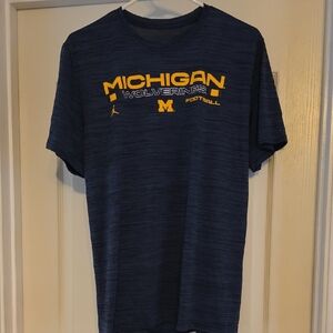 Jordan Men's Navy and Yellow Michigan Wolverines Tee
